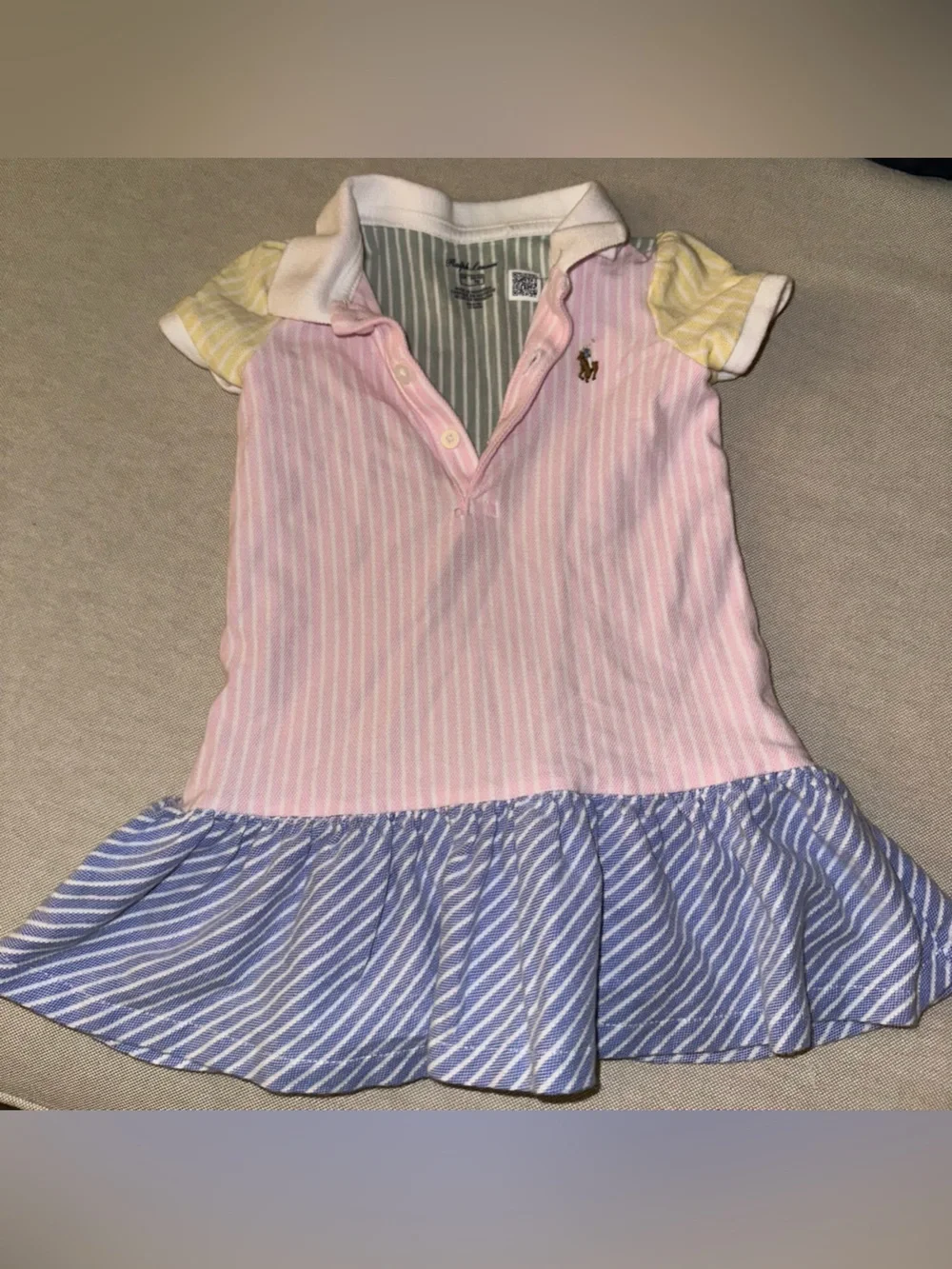 Ralph Lauren Color-Blocked Mesh Polo Dress